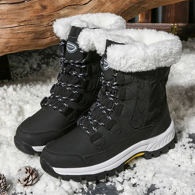Bota Feminina de Neve Impermeável Sofia  - preta - Vista frontal