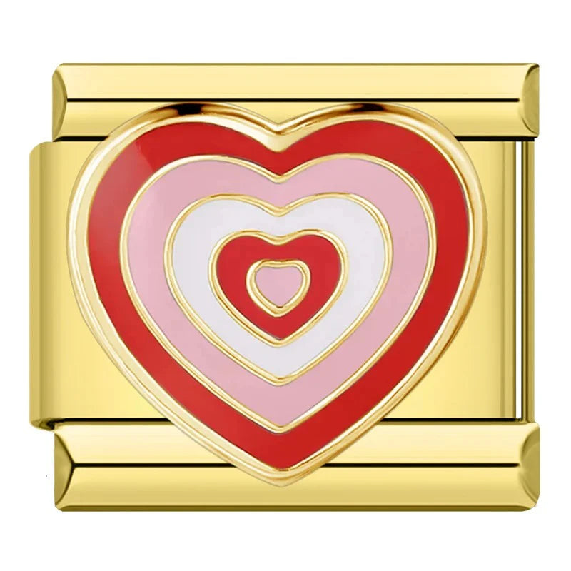Charm Modular Coração Pulsante Dourado