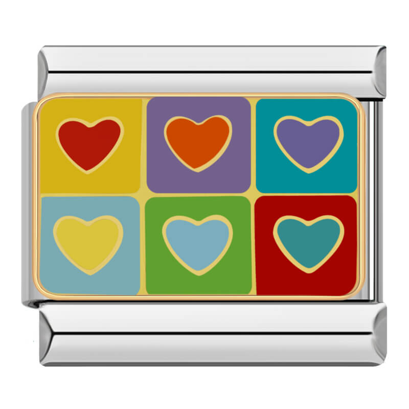 Charm Modular Corações Coloridos
