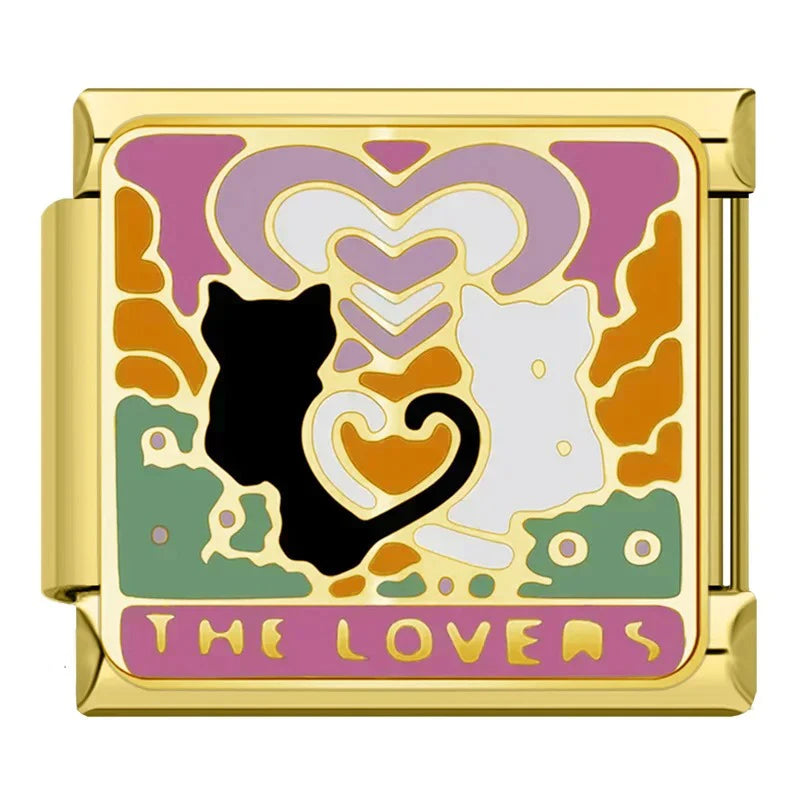 Charm Modular Gatinhos Apaixonados Dourados