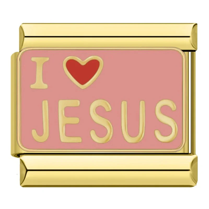 Charm Modular I Love Jesus Dourado