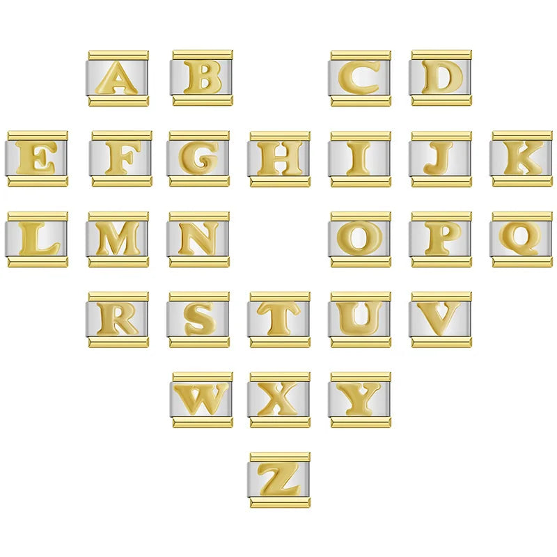 Charm Modular Inicial em Linha Dourada