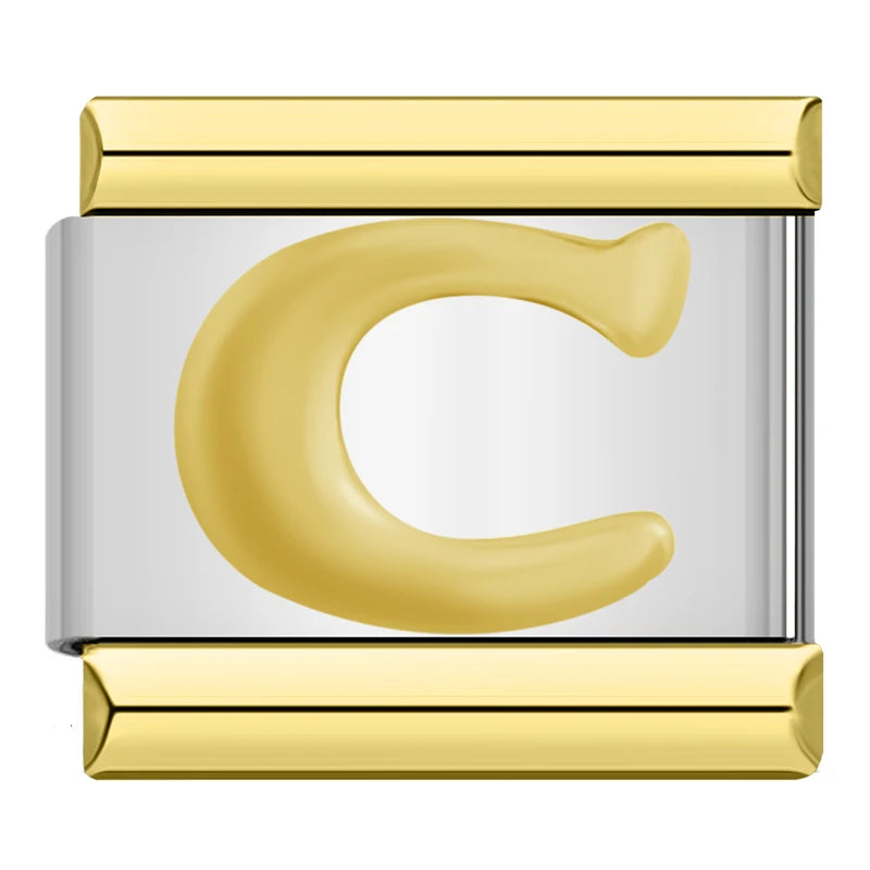 Charm Modular Inicial em Linha Dourada