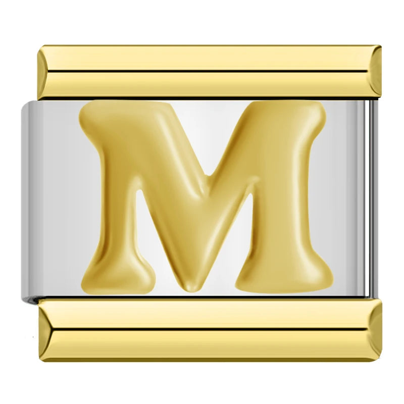 Charm Modular Inicial em Linha Dourada