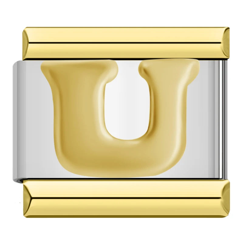 Charm Modular Inicial em Linha Dourada
