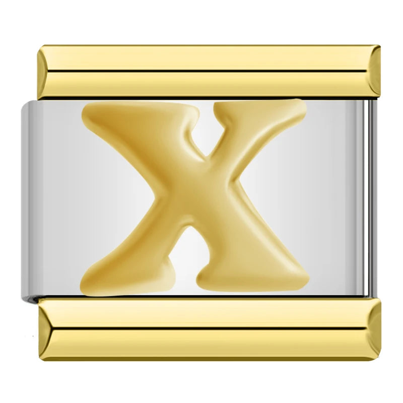 Charm Modular Inicial em Linha Dourada