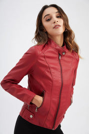 Jaqueta Feminina de Couro PU Premium