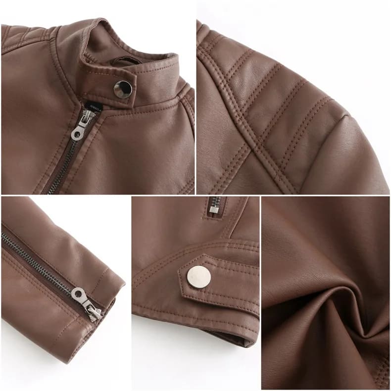 Jaqueta Feminina de Couro PU Premium