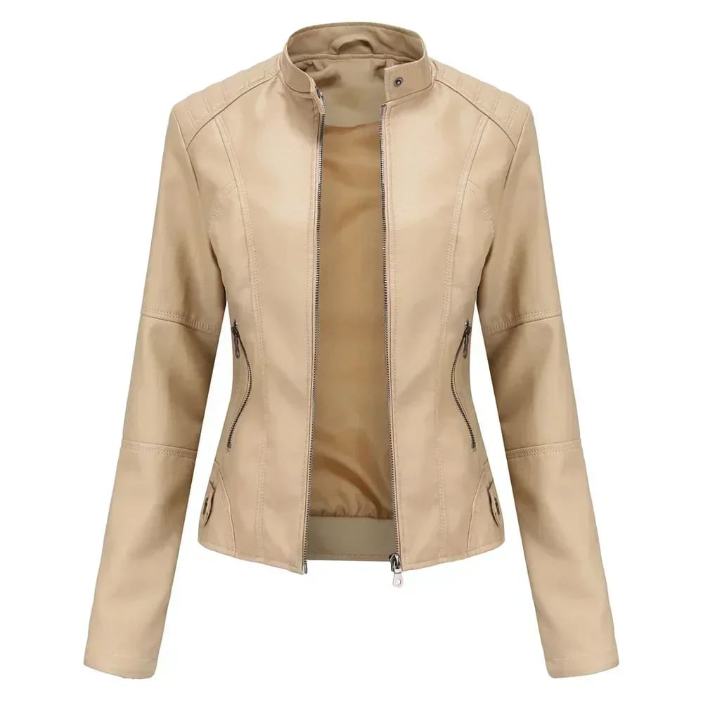 Jaqueta Feminina de Couro PU Premium