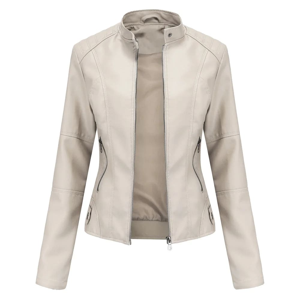 Jaqueta Feminina de Couro PU Premium