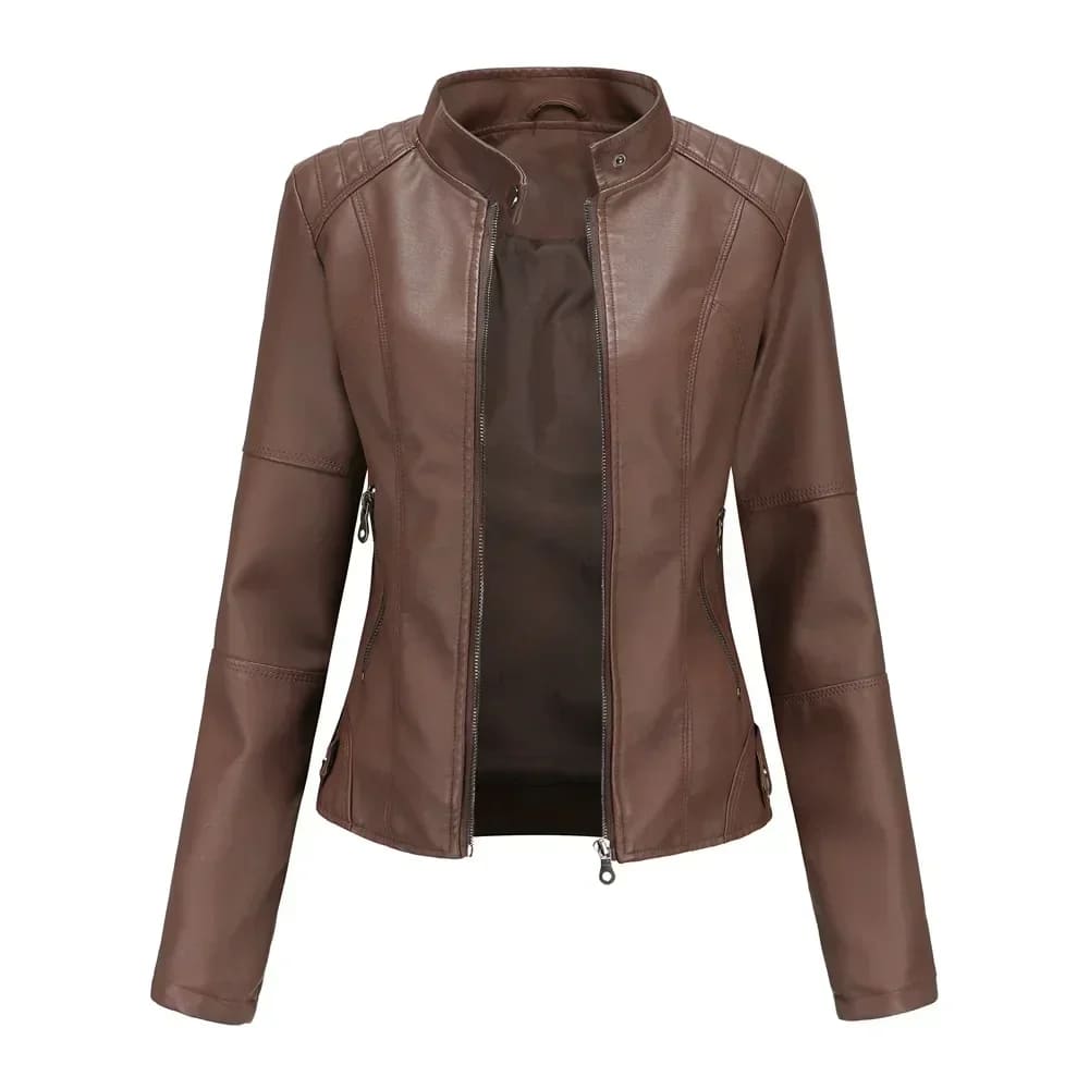 Jaqueta Feminina de Couro PU Premium