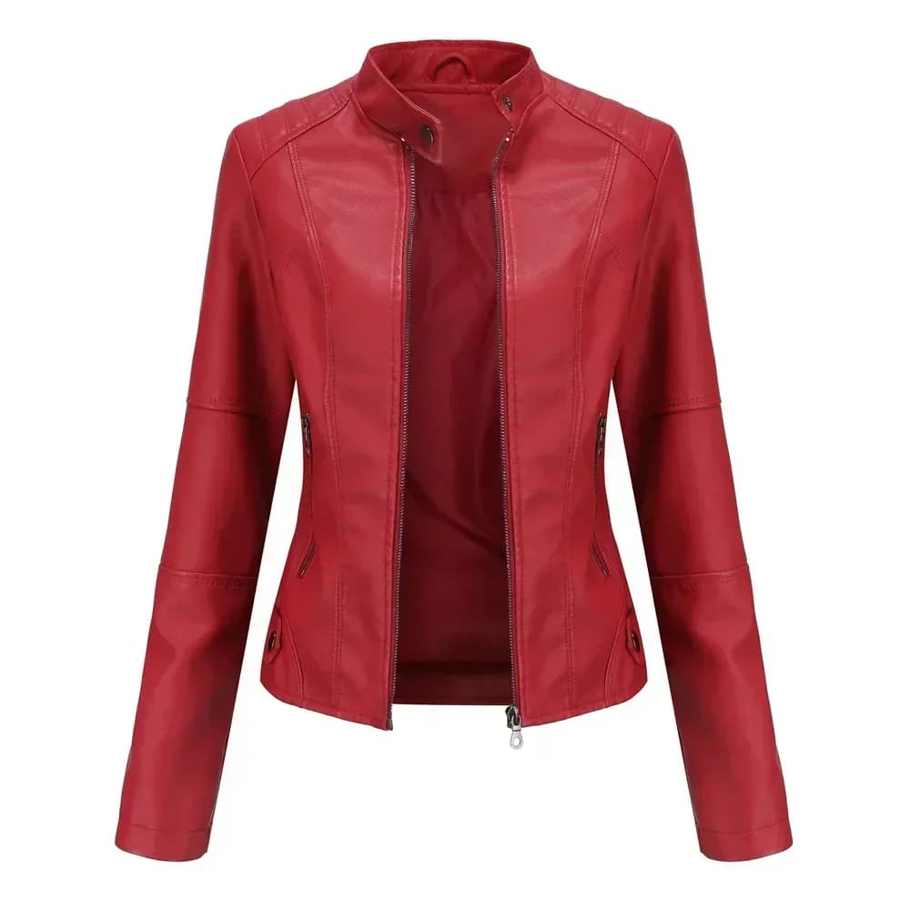 Jaqueta Feminina de Couro PU Premium