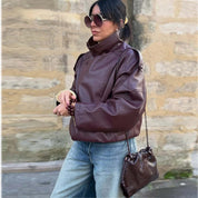 Jaqueta Feminina de Couro Modelo Helena