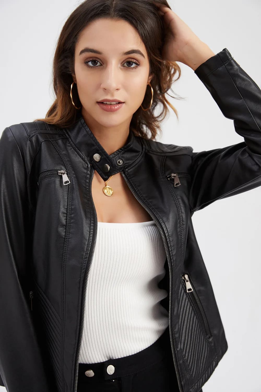 Jaqueta Feminina de Couro Modelo Isadora