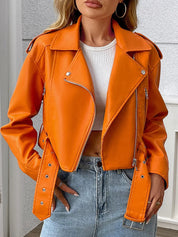 Jaqueta Feminina de Couro Modelo Valentina