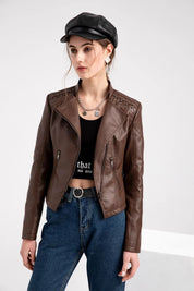 Jaqueta Feminina Térmica de Couro Modelo Amelie