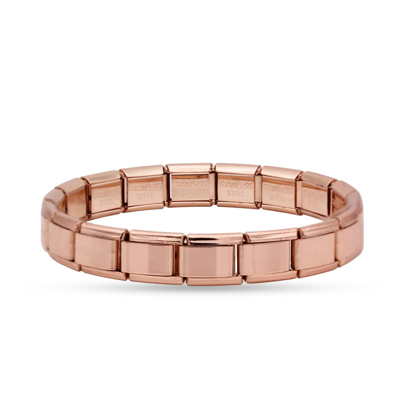 Pulseira Italiana de Charm Modular Clássica Rosé