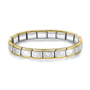 Pulseira Italiana de Charm Modular Coração em Linha Prateada