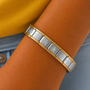 Pulseira Italiana de Charm Modular Estrela em Linha Prateada