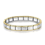Pulseira Italiana de Charm Modular Estrela em Linha Prateada