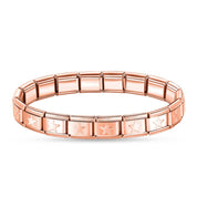 Pulseira Italiana de Charm Modular Estrelada Rosé