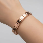 Pulseira Italiana de Charm Modular Estrelada Rosé