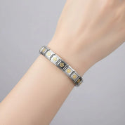 Pulseira Italiana de Charm Modular Flor Delicada Dourada